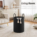 Artfeel Laundry Basket,Woven Cotton Rope Laundry Hamper,80L for Decorative Storage of Dirty Clothes,Toys and Blankets in Bathroom,Baby Room and Living Room - Image 2