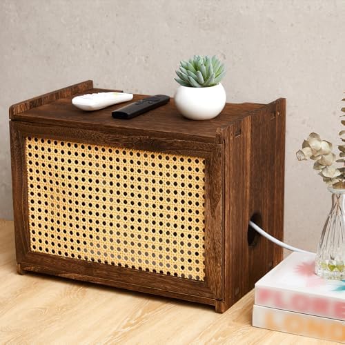 Wi-Fi Router Box Hider, Synthetic Rattan Decor, Wood by Unknown