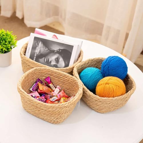 Kingwillow Square Seagrass Baskets for Organizing, Set of 3 - Image 4