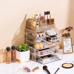 Sorbus Makeup Organizer, 7-Drawer Acrylic 2-Piece Set (Glitter) - Image 5