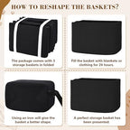 Baskets for Organizing,Storage Baskets,3 Pack Baskets for Shelfves,15"×10"×9" Woven Black Basket,toy storage bins,bins for organization - Image 6
