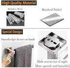 JOPOFI 2 Piece Towel Bar - 23.6 Inch Bathroom Towel Holder - Brushed Nickel - Image 5