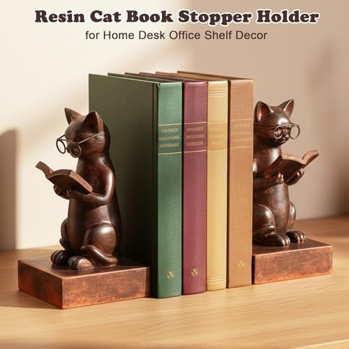 Cat Decorative Bookends, Set of 2 Book Ends for Heavy Books - Image 6