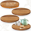 Kigley 4pcs Acacia Wood Lazy Susan Organizers Turntable for Cabinet, 12 Inch by Kigley