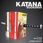 Book Ends Decorative, Modern Metal Funny Unique Black DVD Bookends for Shelves, Katana Book Stopper Holder for Office Home, Desk Gifts Book Stands for Men and Book Lovers - Image 6