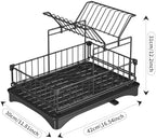 2-Tier Large Dish Drying Rack for Kitchen Counter, Dish Rack Auto Drain - Image 2
