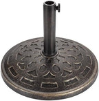 Patio Umbrella Stand - 31 lbs 18.9" Heavy Duty Outdoor Umbrella Base Stand, Market Umbrella Holder for Garden, Backyard, Pool, Beach, No Water or Sand Required, Round Bronze by AckMizz