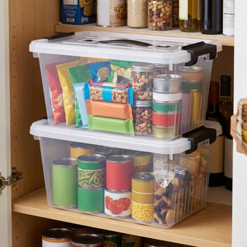 Storage Bins with Lids 6 Pack 7Qt Clear Stackable Organizer Containers - Image 6