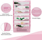 EasyPAG 8 Pocket Mesh Wall File Organizer, Hanging Paper Folder Holder with Classify Label, Vertical Wall Mount Mail Organizer for Office Home Classroom, Pink - Image 3