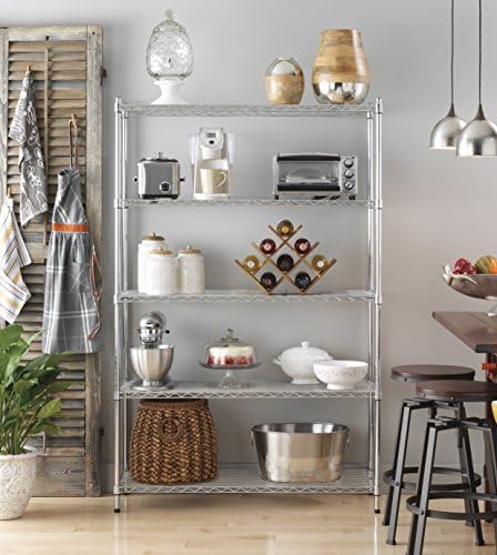 Whitmor 5 Tier Heavy Duty Shelving Unit, Metal Storage Shelves, 500 lbs Capacity per Shelf, Max 2500 lbs total, Easy Assembly Home Organizer for Pantry, Garage, Plant, 48"L x 18"W x 74"H - Image 4