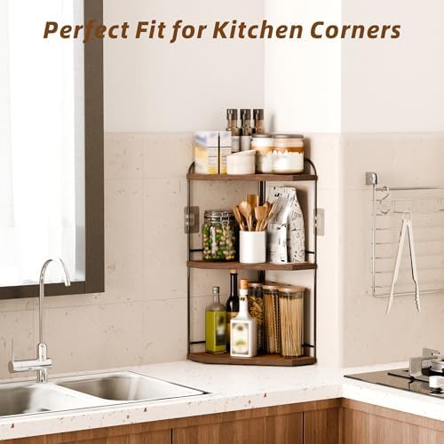 2 Pack Corner Bathroom Counter Organizer, 3-Tier Wood Countertop Organizer - Image 6