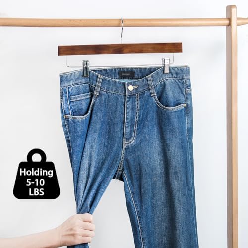 Nature Smile Deluxe Wooden Pants Hangers, Retro Pack of 28 - Image 6