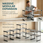 BLULEE Expandable Cabinet Organizer, Adjustable Storage Shelf Black - Image 5