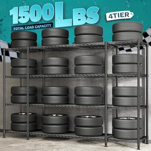 REIBII 78.4''W Storage Shelves, 1500LBS Heavy Duty&Space Saving for Garage - Image 4