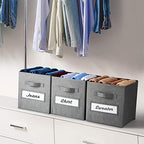 11 Inch Storage Cube,Storage bin (Set of 10) Foldable Fabric Cube Storage Bins with 10 Labels Window Cards & a Pen,Baskets Containers for Shelves,Closet Organizers Box for Home & Office,Gray - Image 6