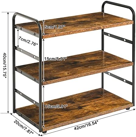 IBUYKE Kitchen Countertop Standing Storage Shelf,Set of 2,Brown TWJ001H-2 - Image 3