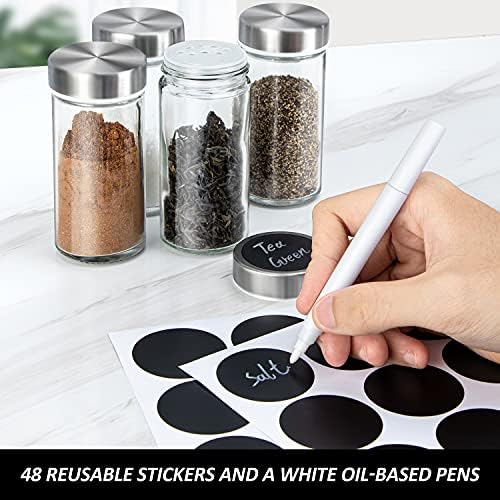 Rotating Spice Rack Organizer with Jars(20Pcs), Seasoning Organizer for Cabinet, Kitchen Spice Racks for Countertop, Revolving Stainless Steel Spice Organizer - Image 5