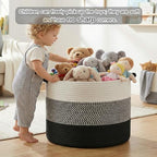 Artfeel 70L Large Cotton Rope Basket, Decorative Woven Blanket Storage for Living Room, Boho Toy Storage & Toy Box for Kids, Versatile Laundry Basket & Nursery Hamper for Blankets(Black) - Image 2