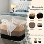 OIAHOMY 118L Extra Large Blanket Basket Cotton Rope Storage Basket Black - Image 4
