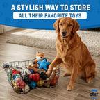 OtterPets Metal Dog Toy Basket Bone Shaped Indestructible Dog Toy Bin 17x13 - Image 6