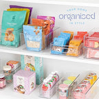 Plastic Food Storage 8 Pack Clear Container Bin with Handles for Organizing Kitchen, Pantry, Fridge, Freezer, Pantry,Bathroom. 10"x4"3" - Image 7