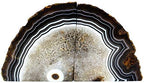 JIC Gem Black Agate Geode Bookends Heavy Duty Book Stoppers Anti-Slip6-8lbs - Image 2