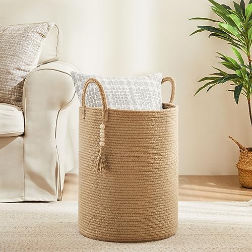 Fiona's magic Jute Rope Laundry Hamper, 58L Tall Blanket Storage - Image 6