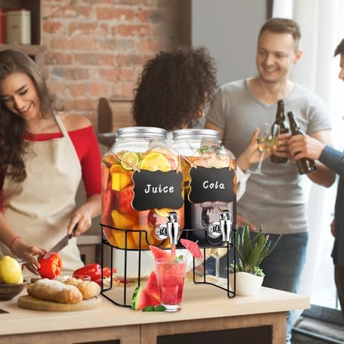 1 Gallon Glass Drink Dispensers For Parties，Lemonade Beverage Dispenser With Stand And Spigot For BBQ, Picnic, Party,Laundry Detergent Dispenser - Image 5
