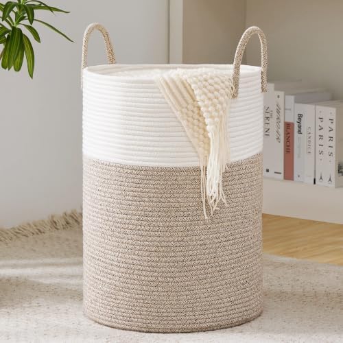 YOUDENOVA Woven Rope Laundry Hamper Basket, 58L Tall Laundry Basket by YOUDENOVA