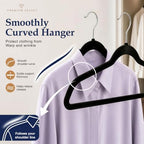HOUSE DAY Black Velvet Hangers 60 Pack, Sturdy Non Slip Hanger Wrinkle-Free - Image 5