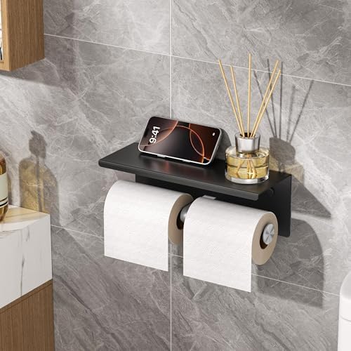 FORIOUS Toilet Paper Holder with Shelf, Commercial Toilet Paper Dispensers - Image 2