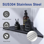 12" Corner Shower Shelf, 2-Pack Shower Shelves SUS304 Stainless Steel Bathroom Shelves for Tile Walls, Recessed Corner Shelf Organizer Rack, Large Size (Matte Black) - Image 4