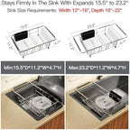 MAJALiS Expandable Dish Drying Rack Over Sink with Anti-Slip Grip - Image 3