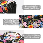 Vomgomfom 300 Slots Marker Case 4-Layer PU Leather, Handle, Black Flower - Image 3