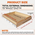 Pull Out Drawers for Cabinet Wood 15" W x 22" D Slide Out Organizer - Image 2