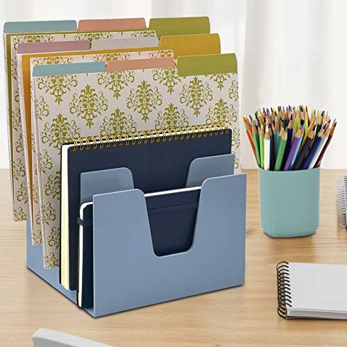 Acrimet 5 Section Incline File Sorter Organizer, Desktop Mail Holder, Blue - Image 5