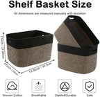 3 Pack Woven Baskets,Storage Baskets for Shelves with Handles - Image 2