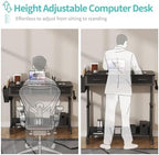 Rolling Standing Desk Adjustable Height with Drawers, 40 Inch Mobile Stand Up Portable Teacher Desks on Wheels for Classroom, Couch Sofa Side Laptop Table with Storage for Bedroom Home Office, Black - Image 7