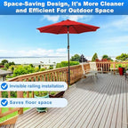 BeneLabel Patio Umbrella Holder for Deck Railing No Drill Deck Umbrella Clamp Mount Fits 1"-2" Umbrella Poles Space Saving Design Umbrella Holder for Deck Balcony Garden Poolside Railing - Image 2