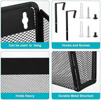 Tenceur 3 Pcs Wall File Holder Hanging, 13.19 x 12.2 x 3.07 Inch, Black - Image 3