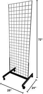 Only Hangers Black 2' x 6' Heavy Duty Rolling Gridwall Art Display Panel - Set of 1 and Set of 2 (SET of 1) - Image 4