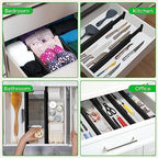 4 Pack Bamboo Drawer Dividers Organizer with Inserts 2.6'' High - Image 6