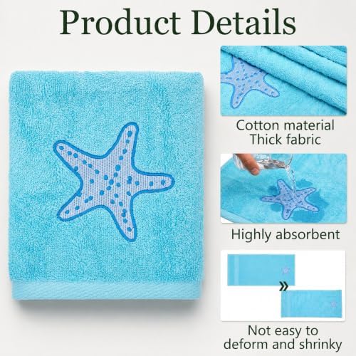 Remagr 8 Pcs Beach Bathroom Decor Set Coastal Ocean Shower Accessories - Image 4