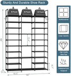 Kottwca 3 Row 10 Tier Large Shoe Rack Organizer for Closet Entryway, 60-65 Pair Shoe Boot Storage Rack, Metal Shoe Shelf Tall Vertical Stackable Shoe Stand for Bedroom Corner - Image 3