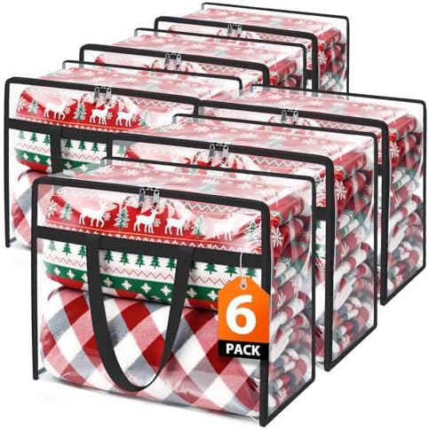 SpaceTrove Clear Storage Bags, 6-Pack Under Bed and Closet Organizers 90L by Unknown