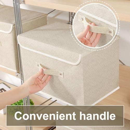 Storage Bins with Handles,Grey and Beige,15x9.8x9.8in,3 Pack - Image 6