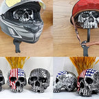 Motorcycle Accessories Helmet Holder Wall Mount,Colour Skull Motorcycle Helmet Rack with Hooks Helmet Hanger for Coats, Caps, Baseballs and Rugby Helmet - Image 6