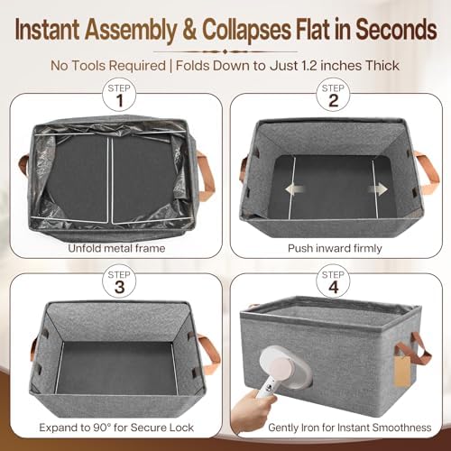 15-Inch Long Fabric Storage Bins 6 Pack for Shelves with Handles - Image 5