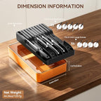 MAD SHARK 2-in-1 Knife Drawer Organizer, Silverware Organizer with Lid - Image 5