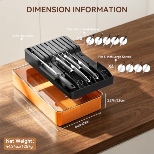 MAD SHARK 2-in-1 Knife Drawer Organizer, Silverware Organizer with Lid - Image 5